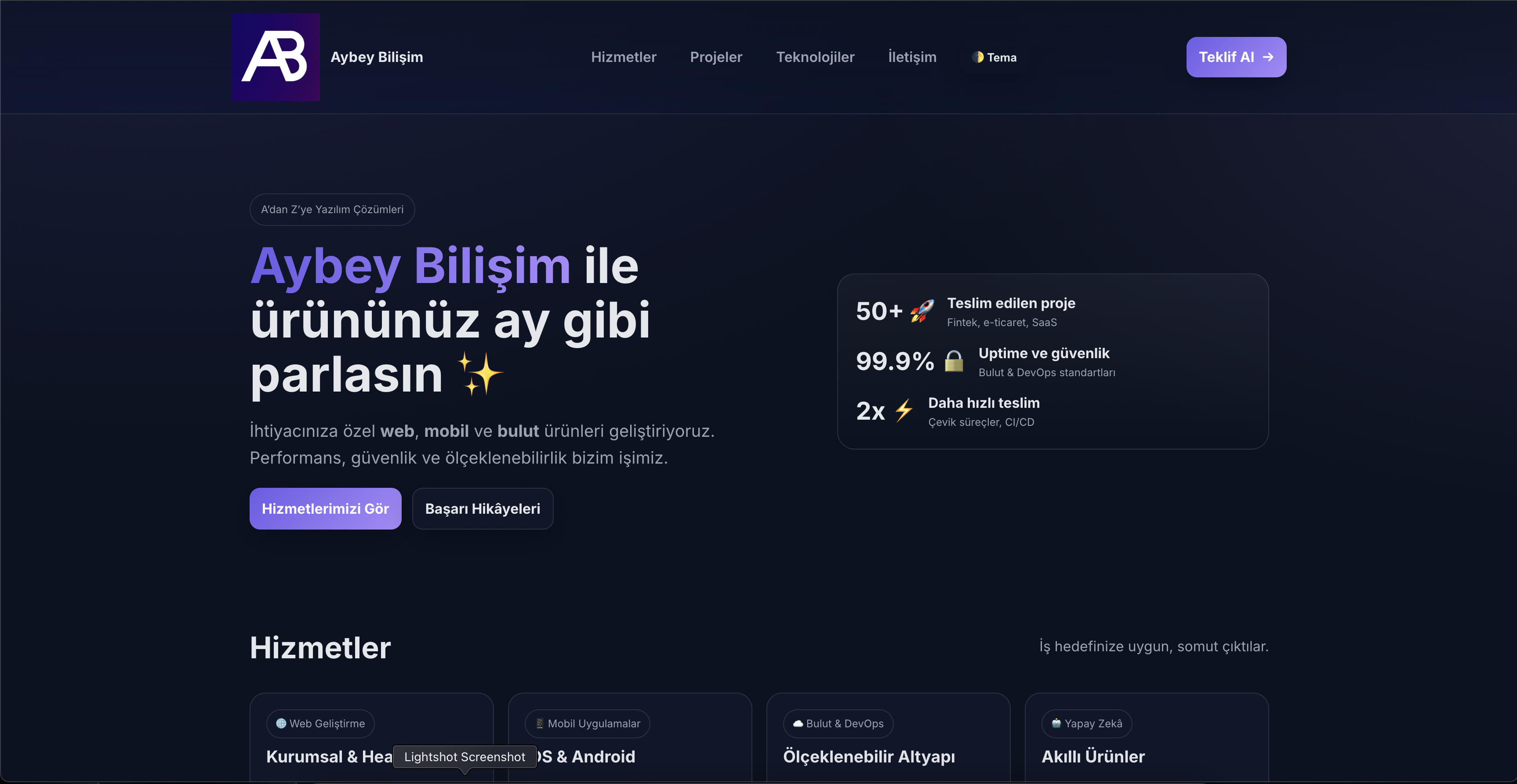 Aybey Bilişim ekran görüntüsü