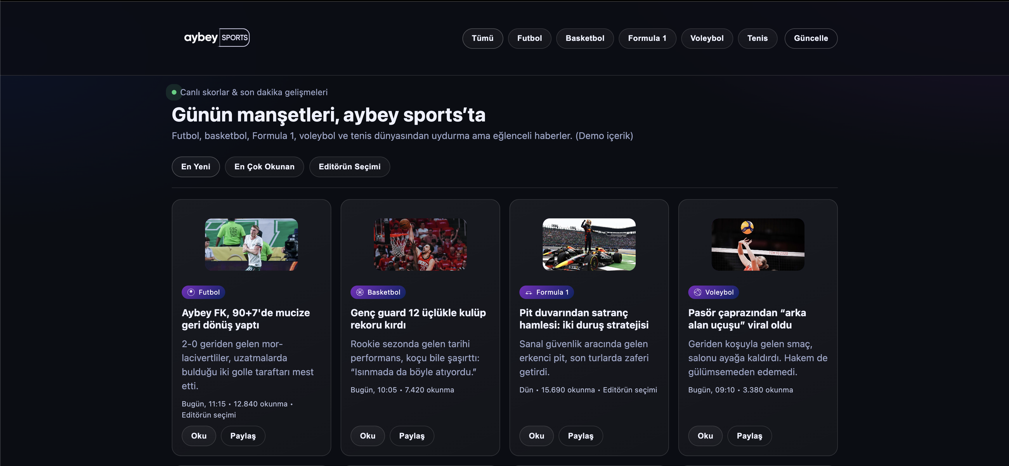 Aybey Sports ekran görüntüsü